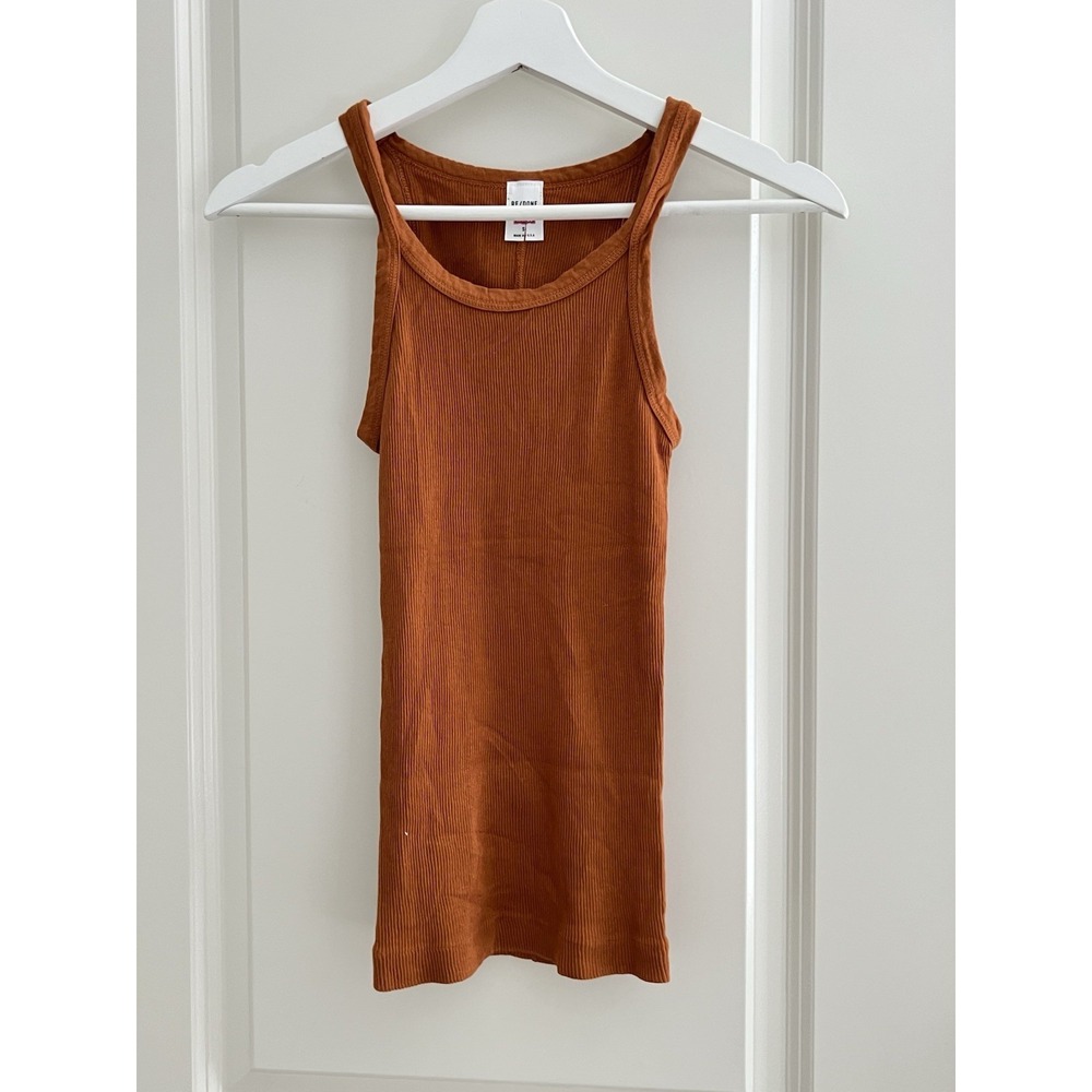 NEW Re/Done x Hanes Ribbed TankTop Size S 100% Cotton
